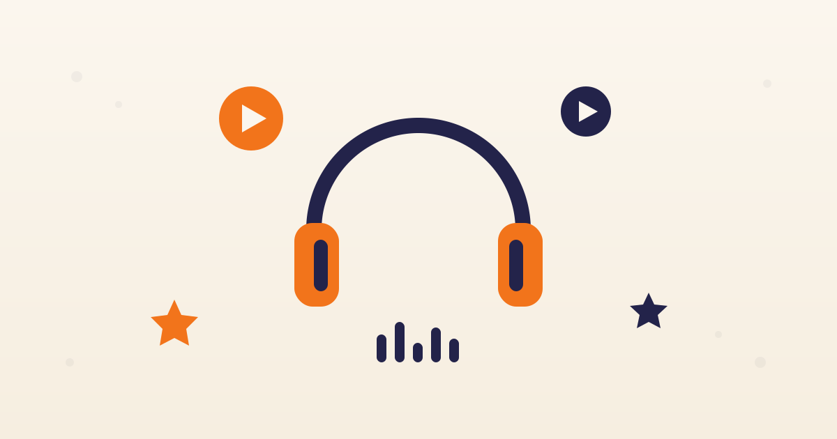 Koptelefoon met podcast-symbolen